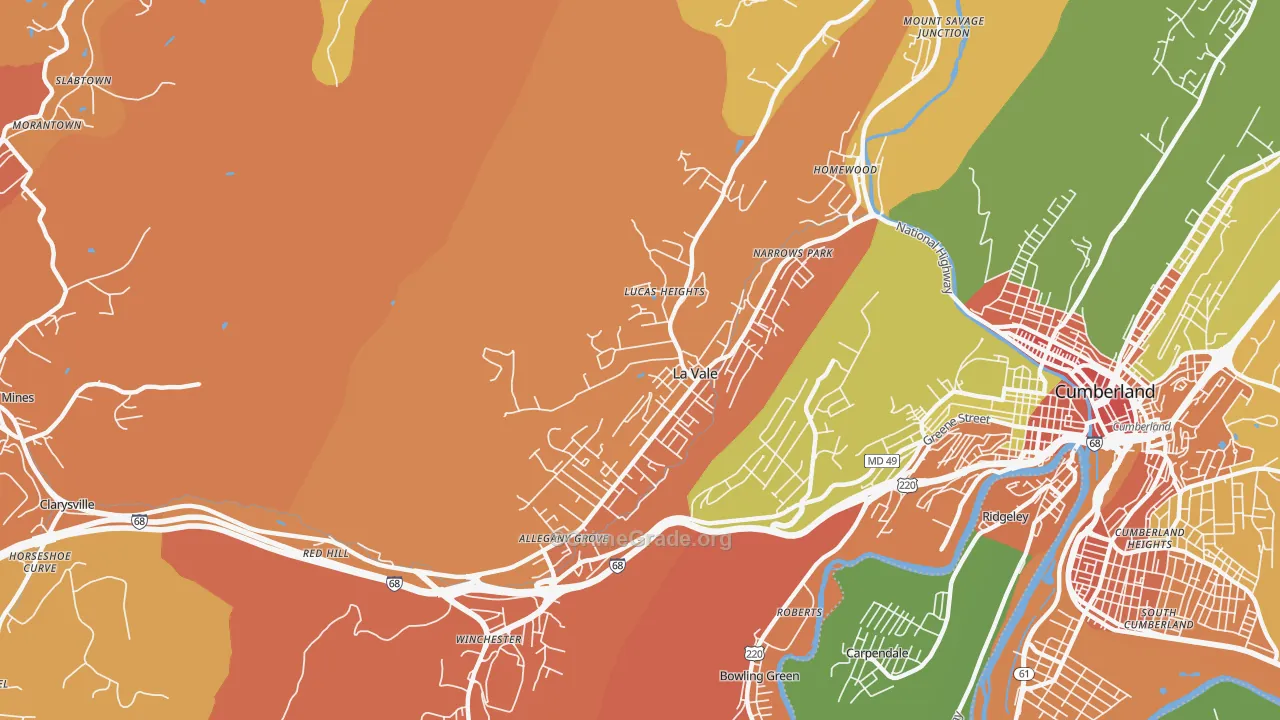 La Vale, MD Map of Vandalism Rates