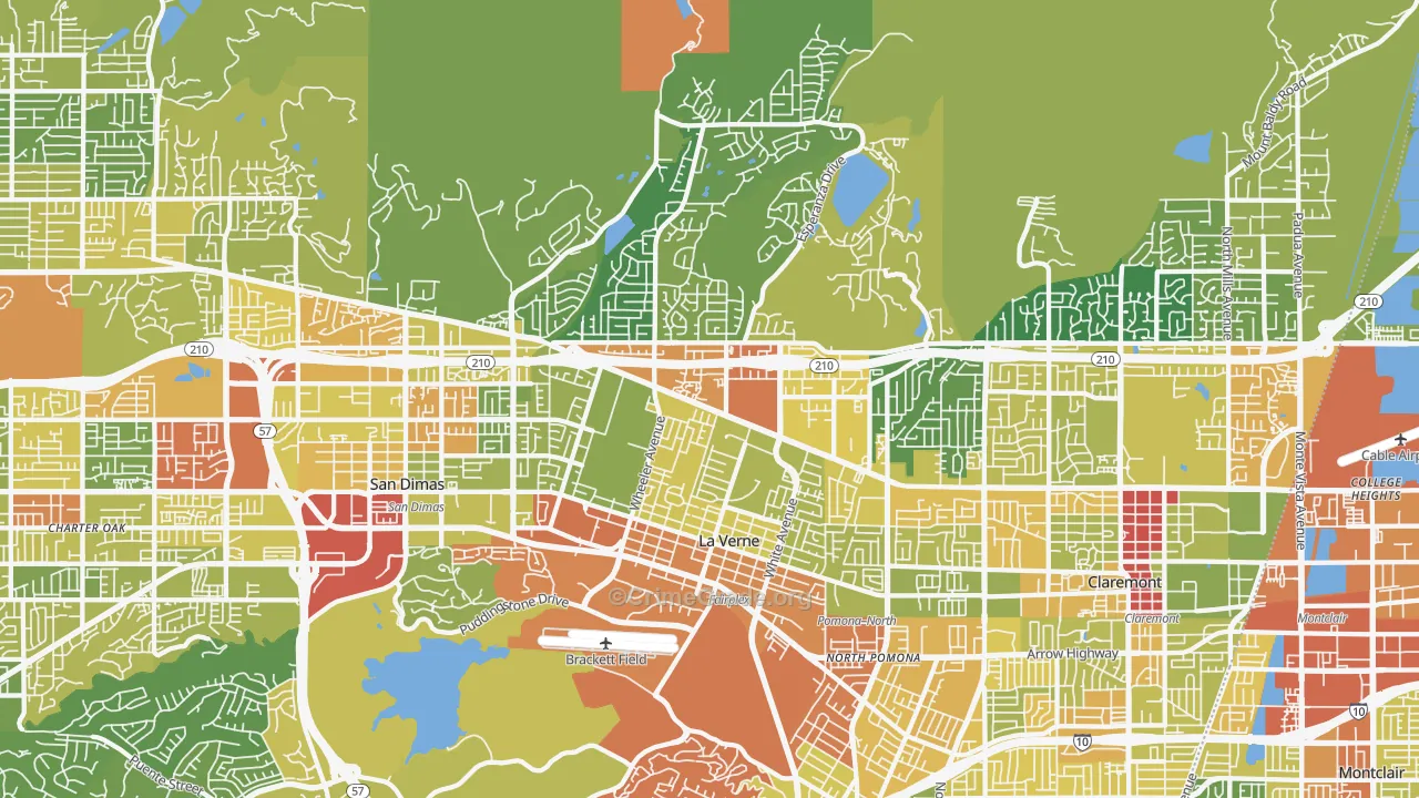 La Verne, CA Map of Vandalism Rates