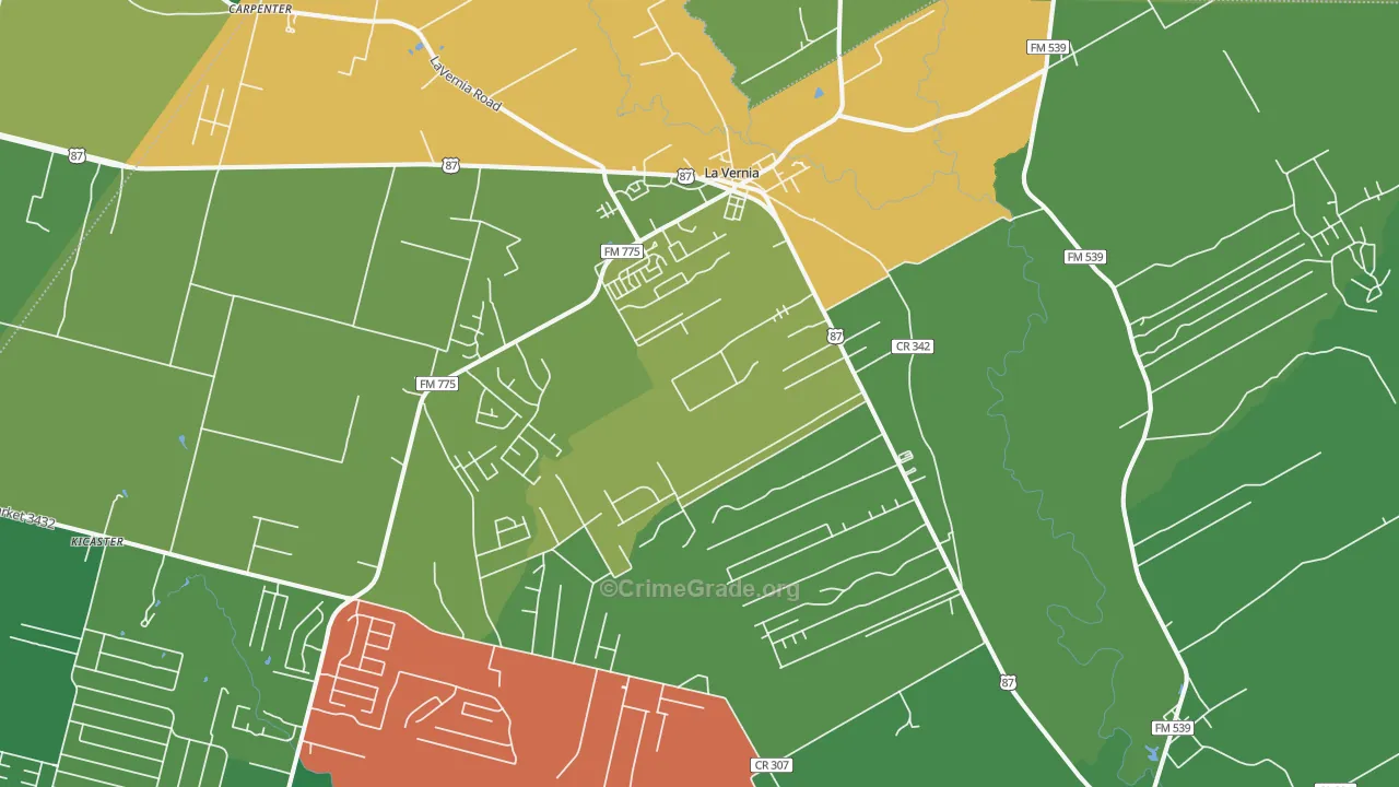 La Vernia, TX Map of Vandalism Rates