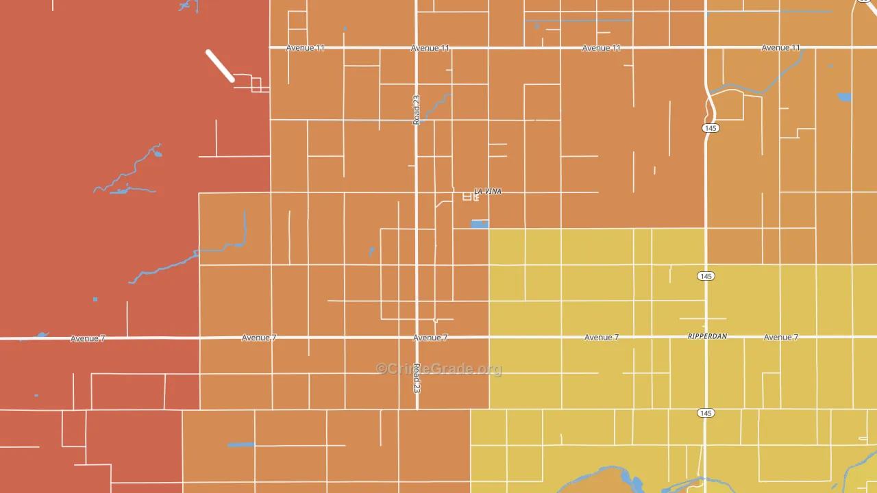 La Vina, CA Map of Vandalism Rates