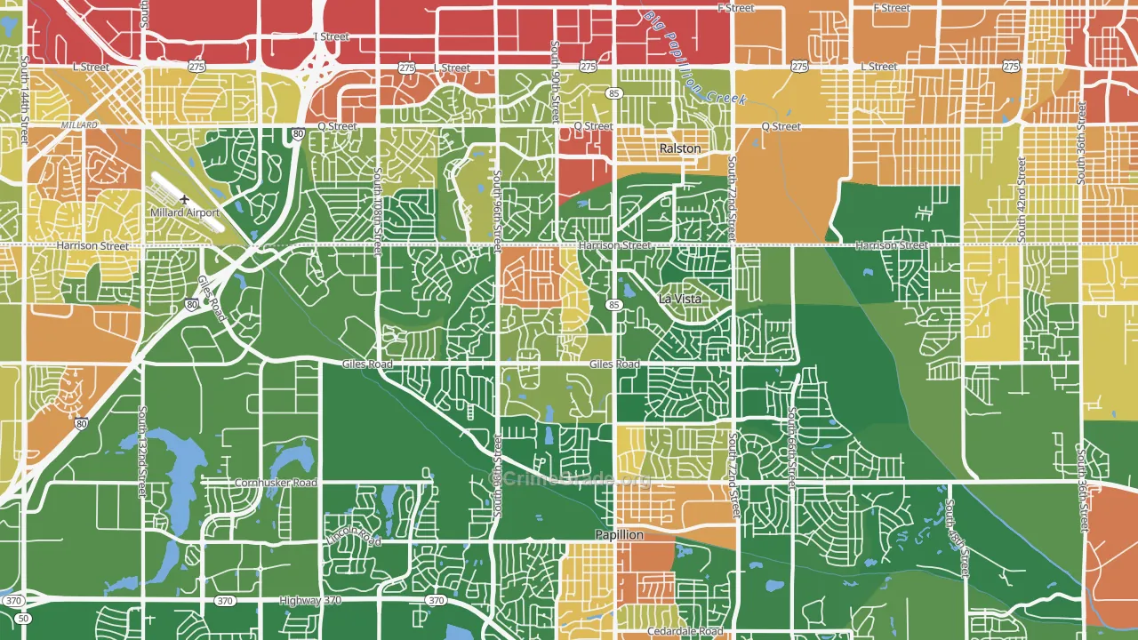 La Vista, NE Map of Vandalism Rates