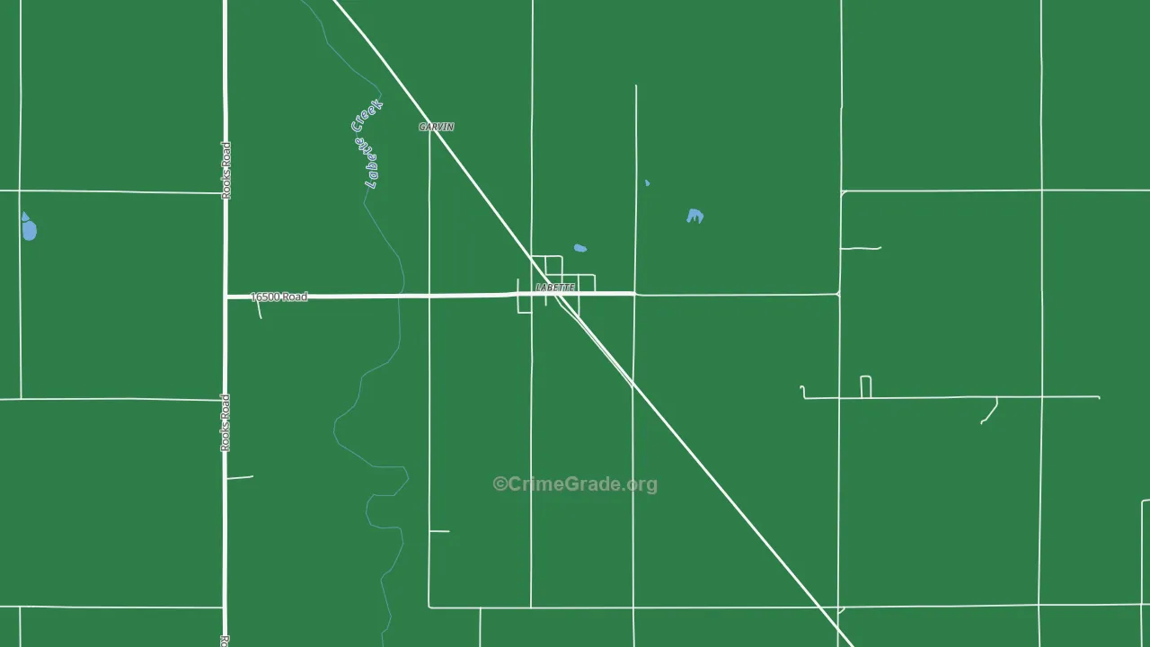 Labette, KS Map of Vandalism Rates