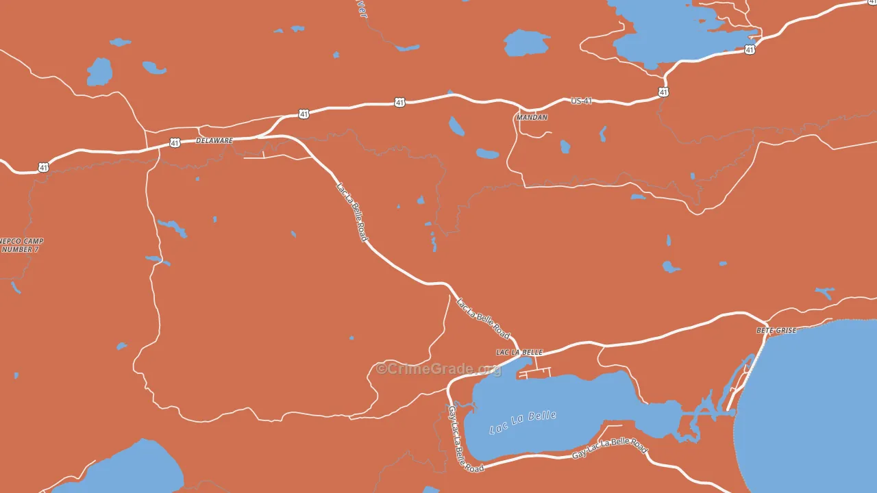 Lac La Belle, MI Map of Vandalism Rates