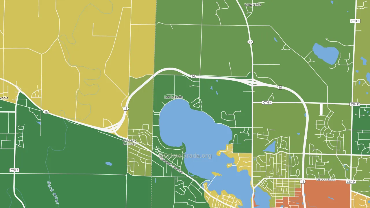 Lac La Belle, WI Map of Vandalism Rates