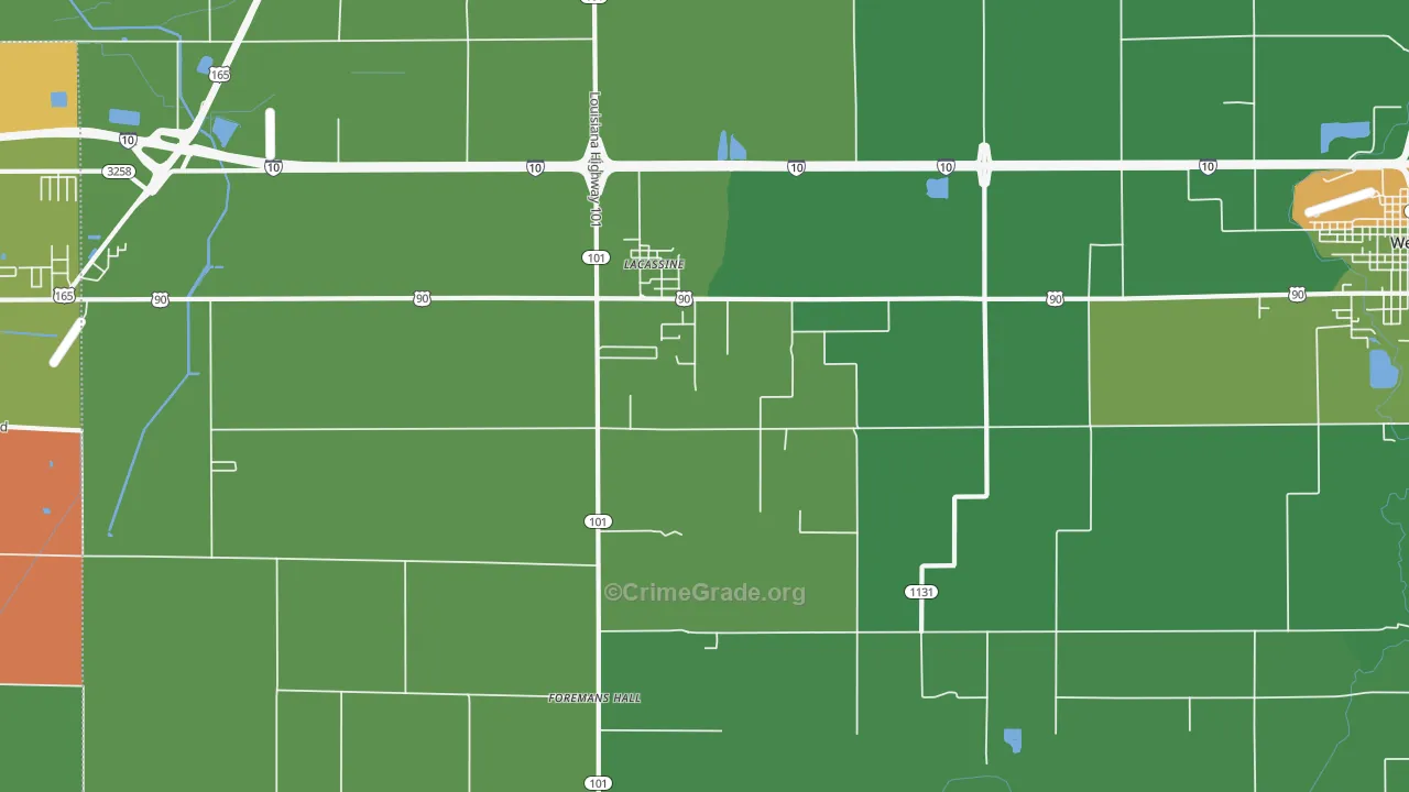 Lacassine, LA Map of Vandalism Rates