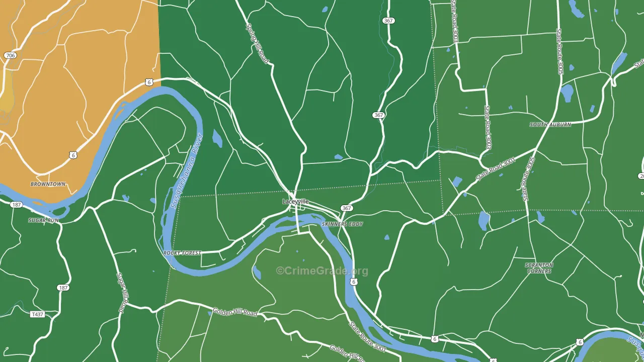Laceyville, PA Map of Vandalism Rates