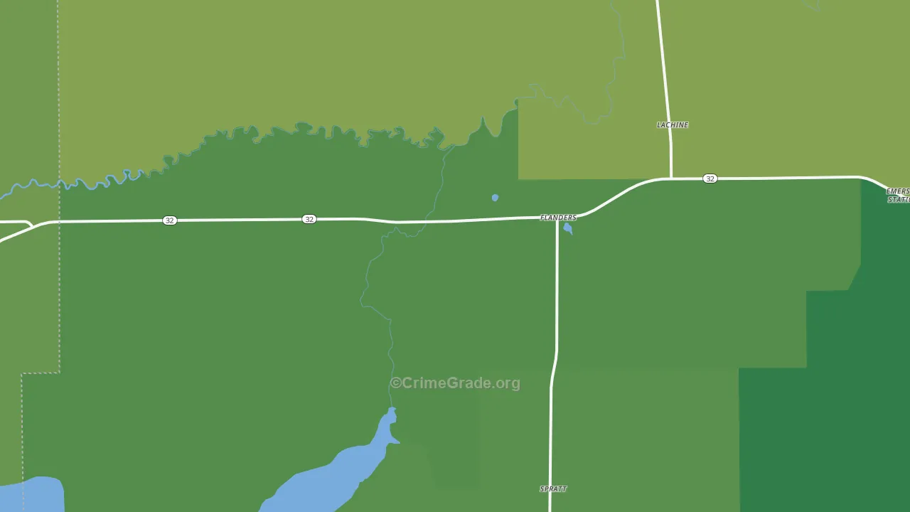 Lachine, MI Map of Vandalism Rates