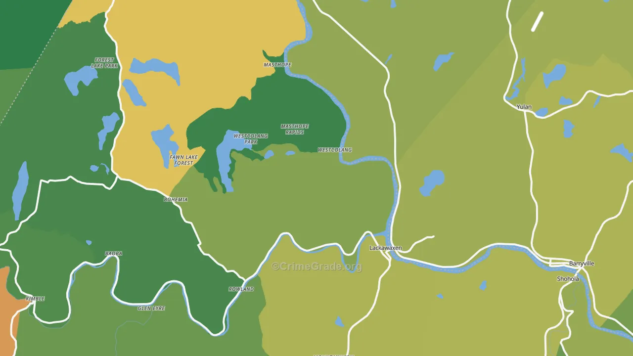 Lackawaxen, PA Map of Vandalism Rates