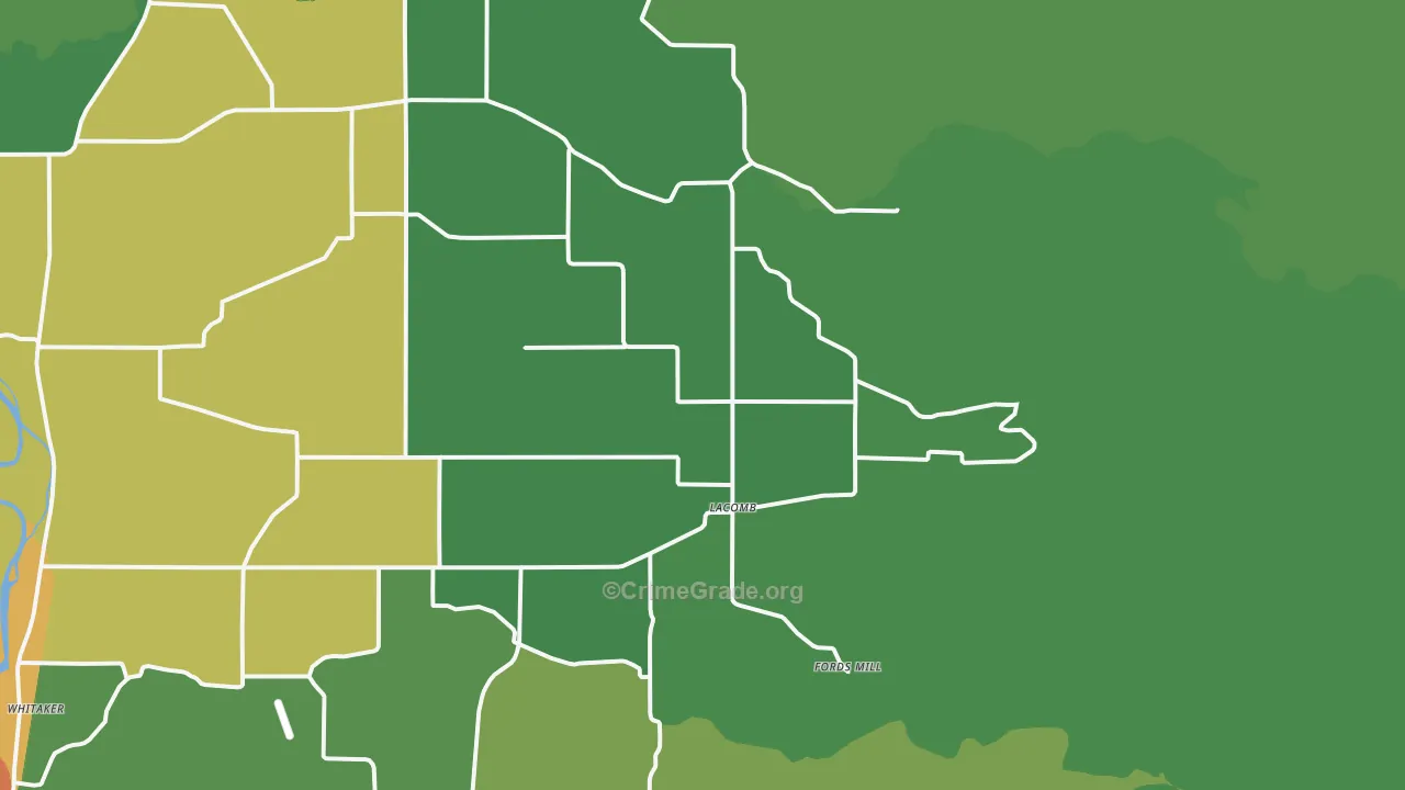 Lacomb, OR Map of Vandalism Rates