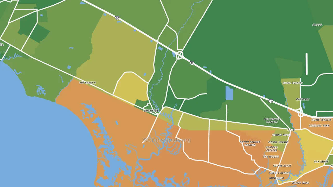Lacombe, LA Map of Vandalism Rates