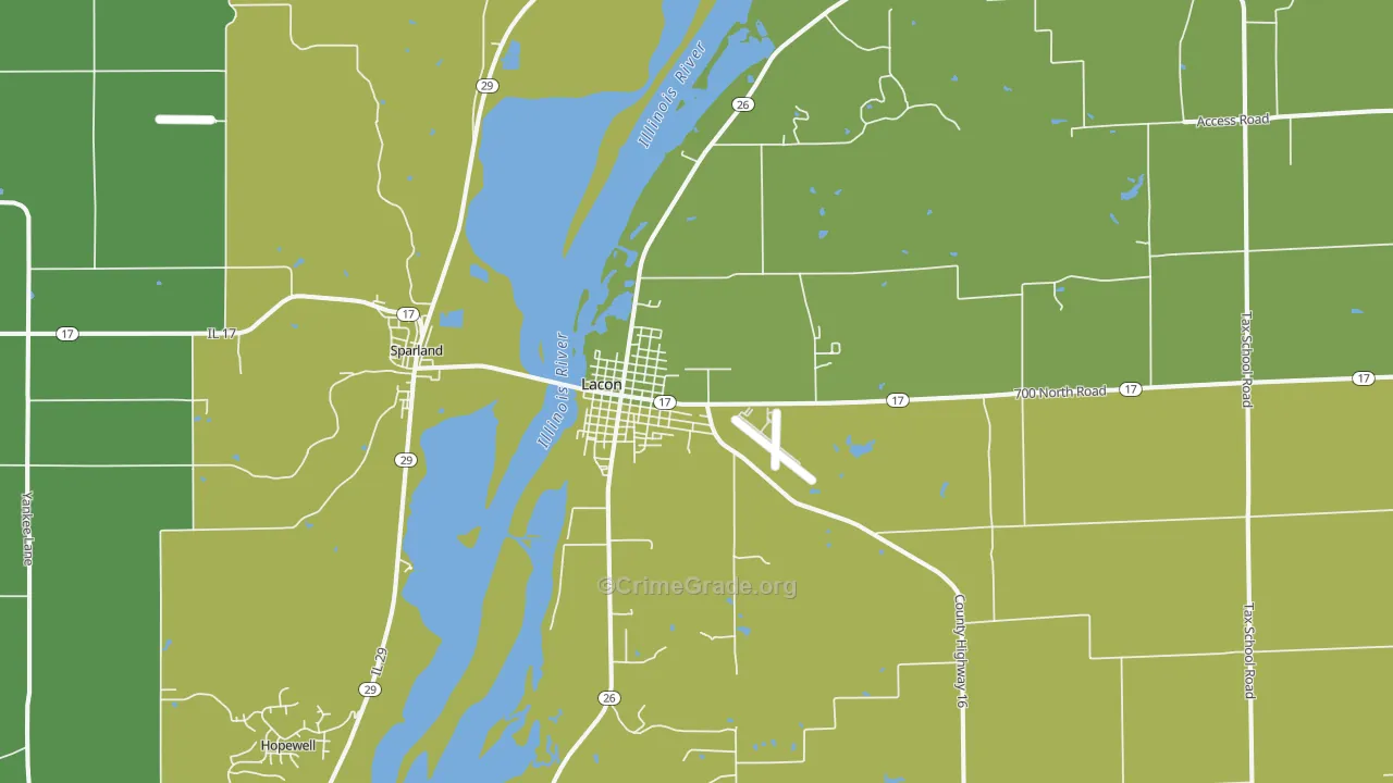 Lacon, IL Map of Vandalism Rates