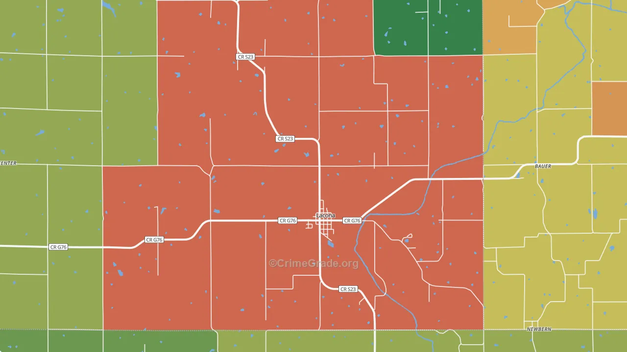 Lacona, IA Map of Vandalism Rates