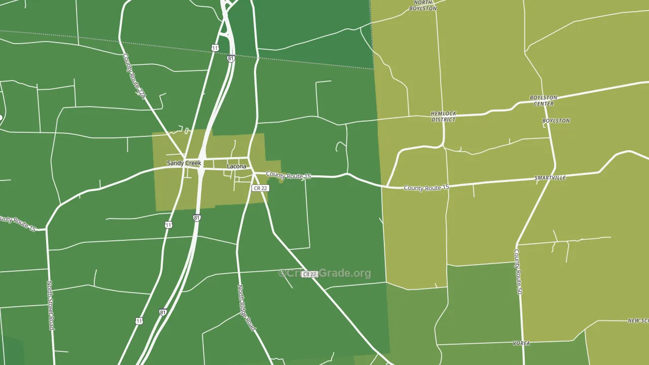 Lacona, NY Map of Vandalism Rates