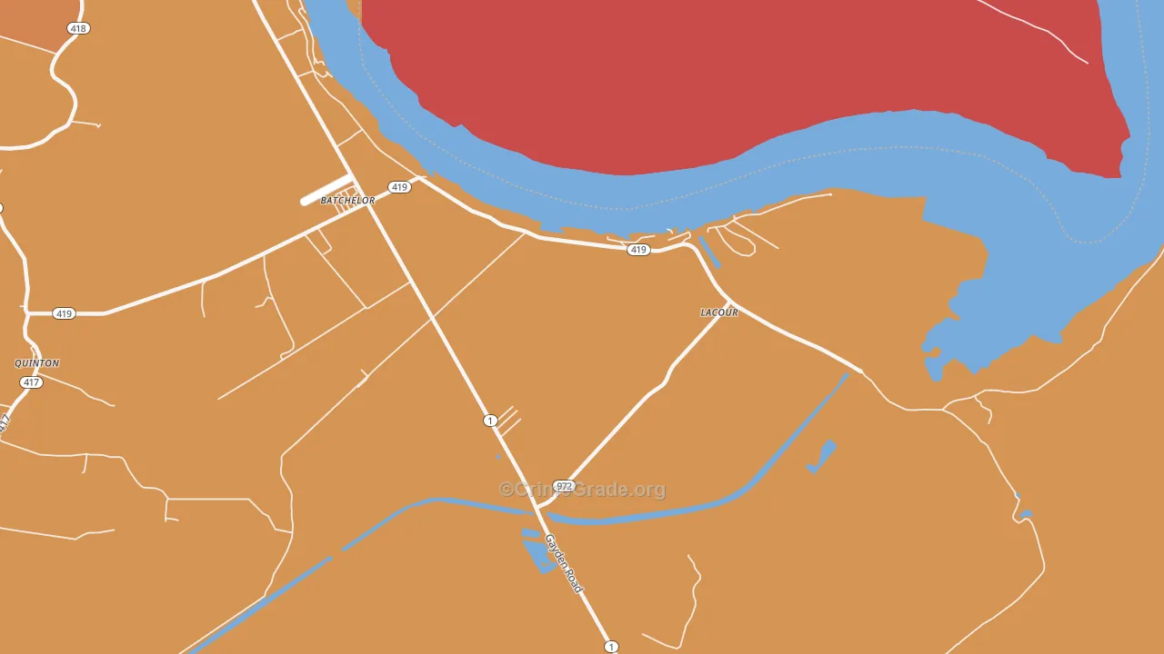 Lacour, LA Map of Vandalism Rates