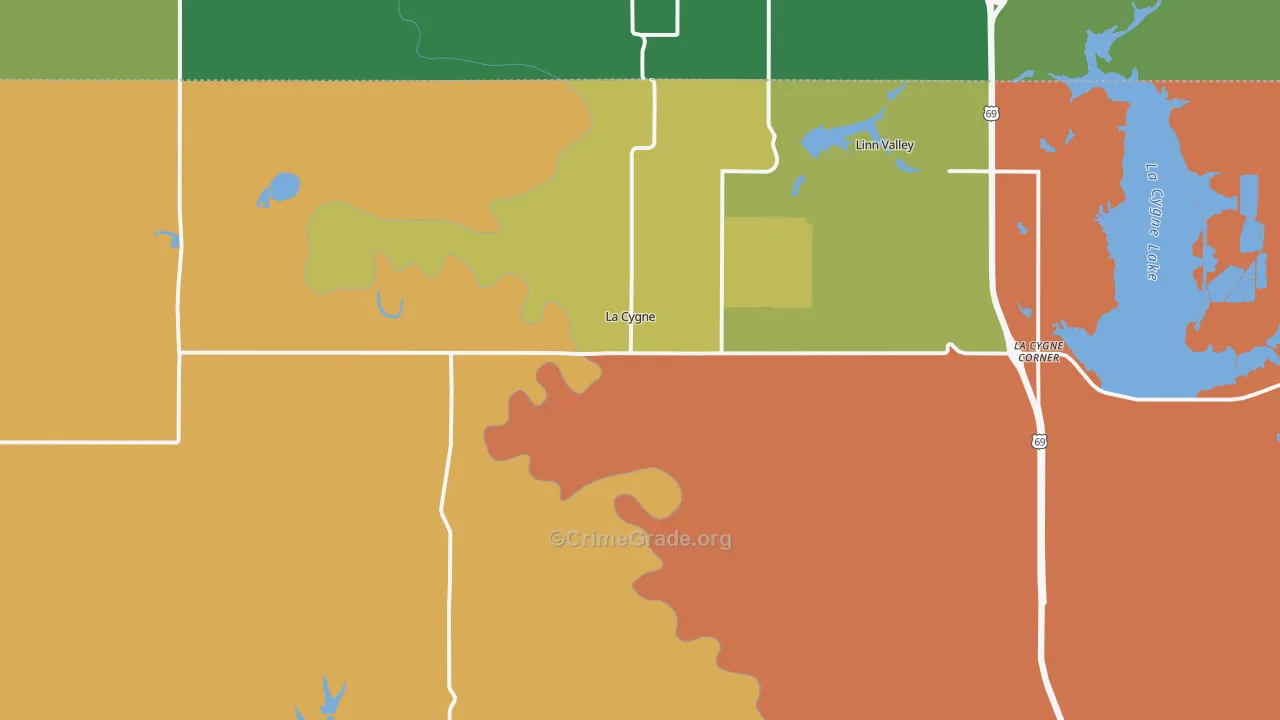 Lacygne, KS Map of Vandalism Rates