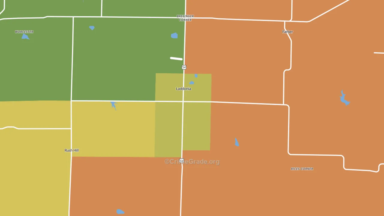 Laddonia, MO Map of Vandalism Rates