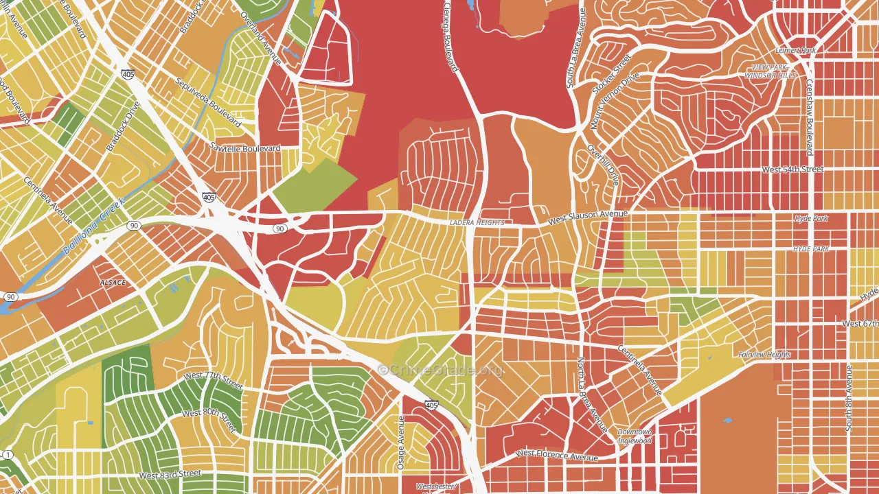 Ladera Heights, CA Map of Vandalism Rates