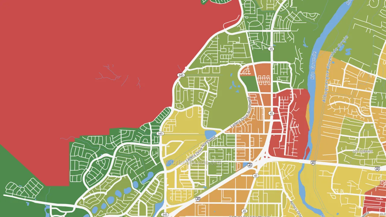 Ladera West, Albuquerque, NM Map of Vandalism Rates