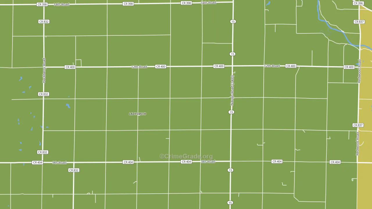 Ladysmith, KS Map of Vandalism Rates