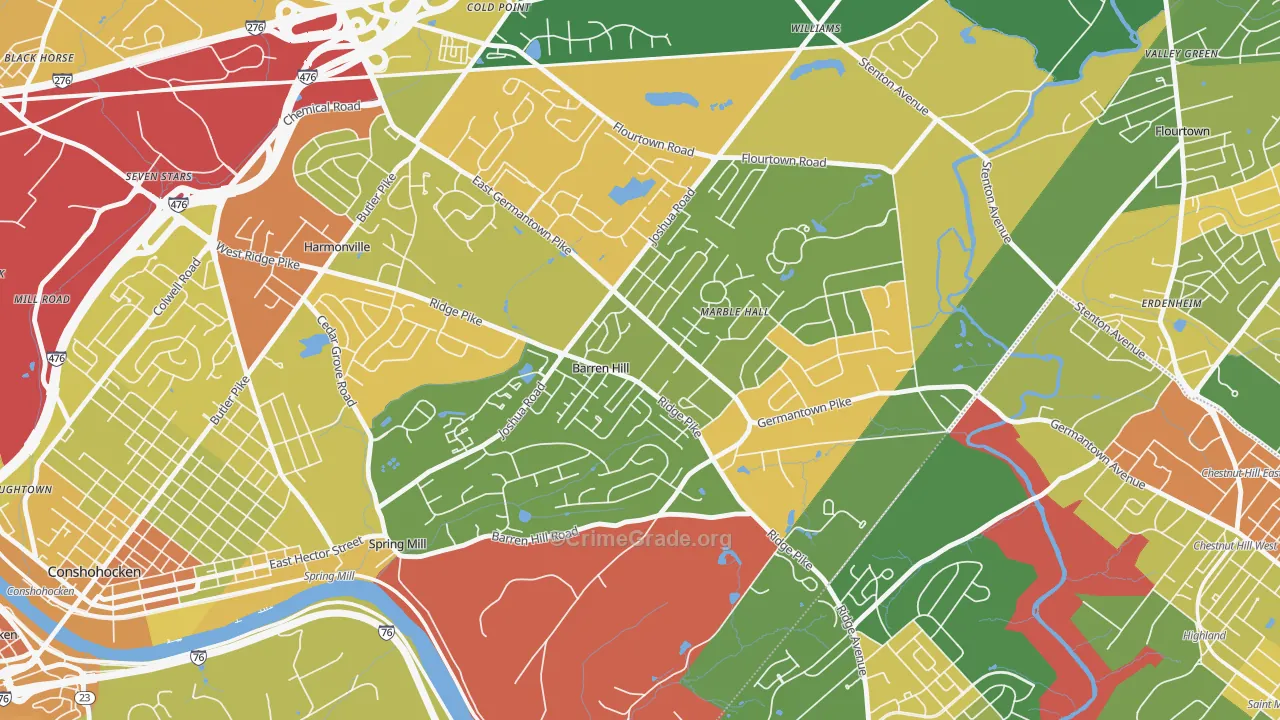 Lafayette Hill, PA Map of Vandalism Rates
