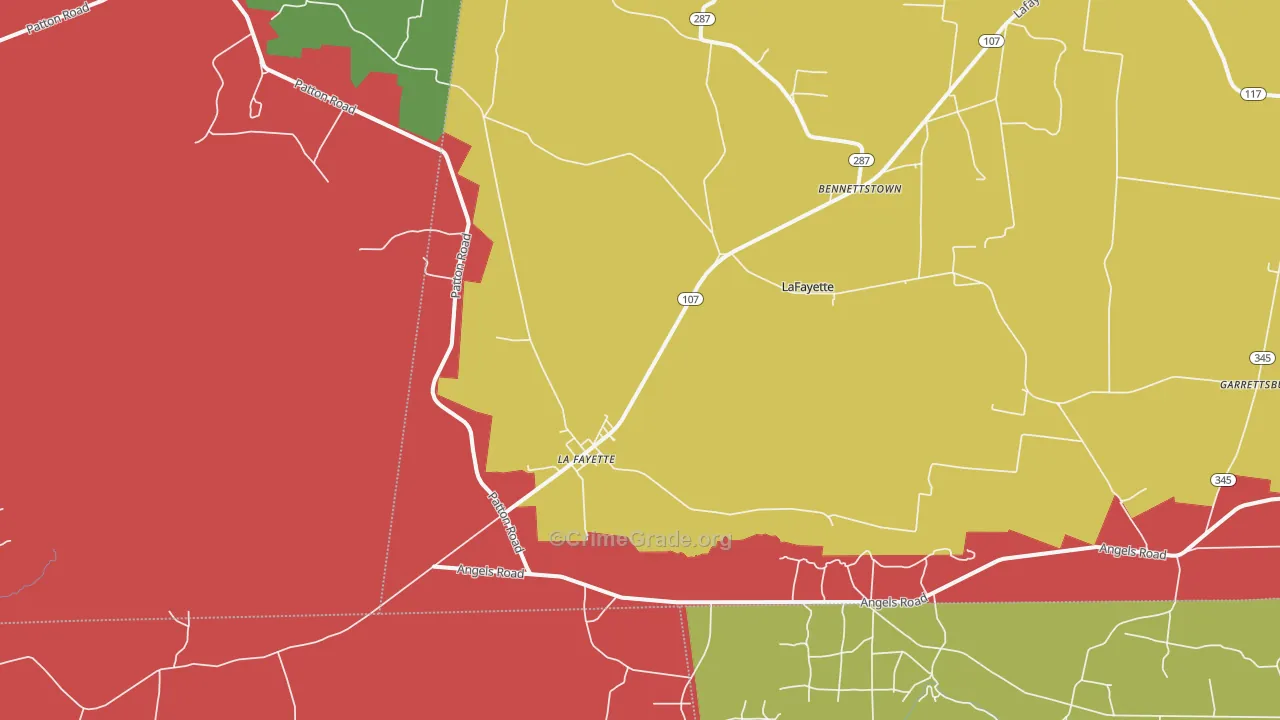 Lafayette, KY Map of Vandalism Rates