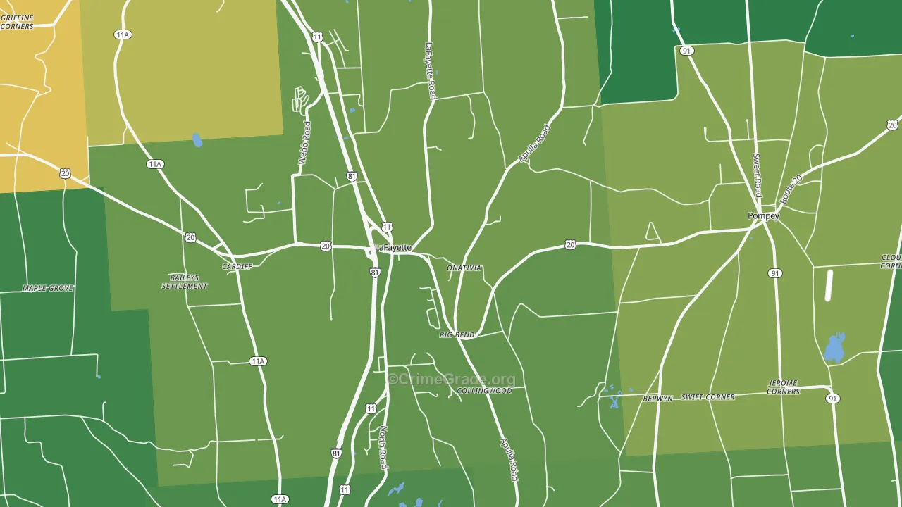 Lafayette, NY Map of Vandalism Rates
