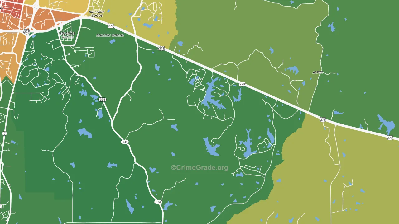 Lafayette Springs, MS Map of Vandalism Rates