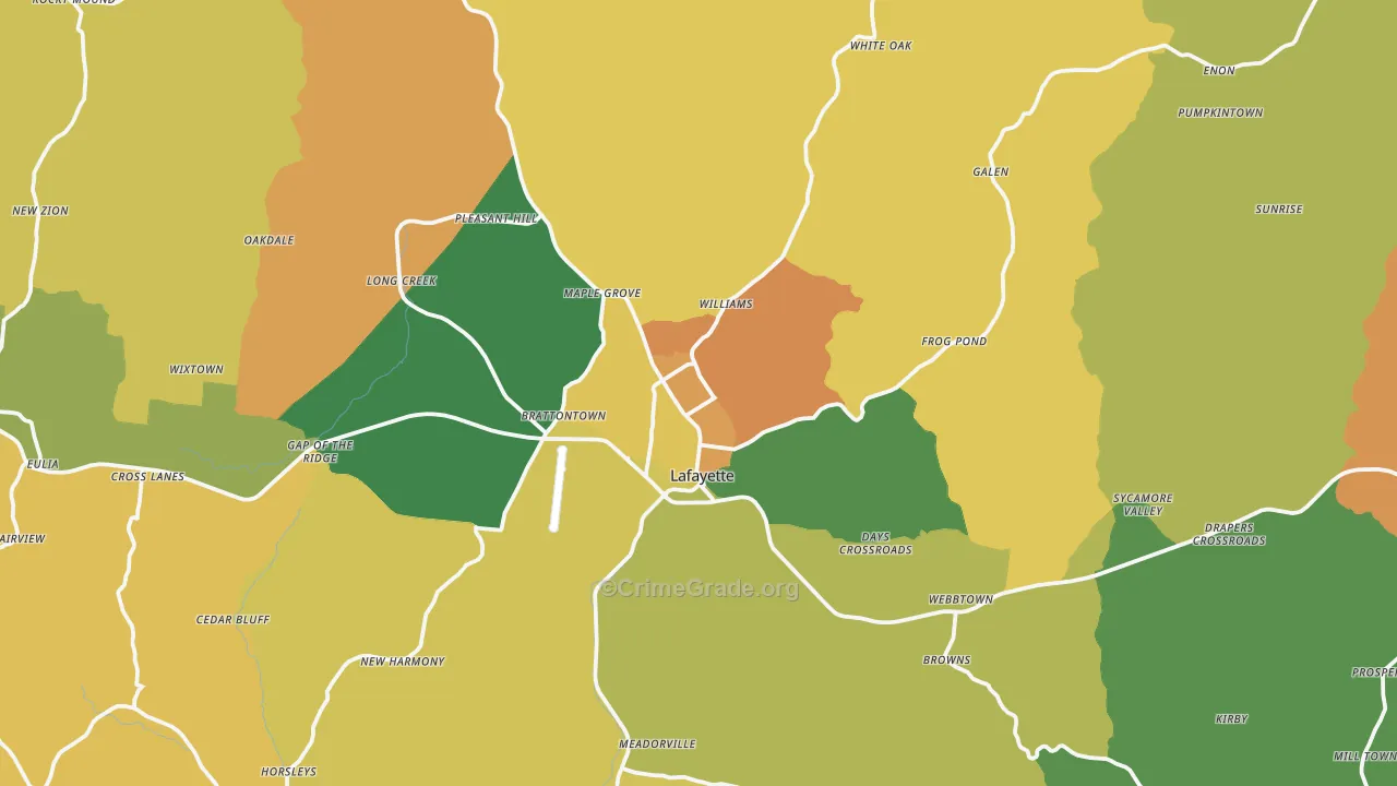 Lafayette, TN Map of Vandalism Rates
