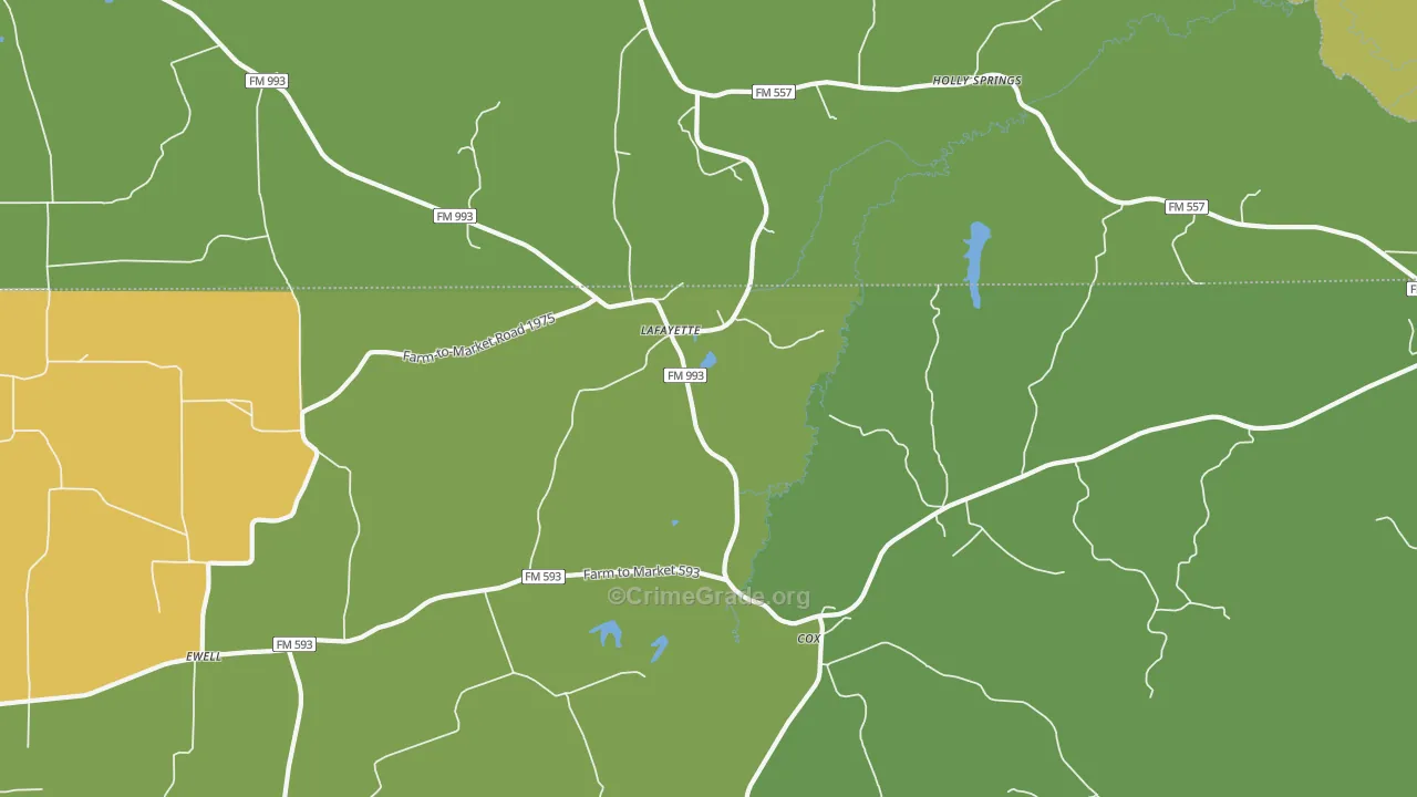LaFayette, TX Map of Vandalism Rates