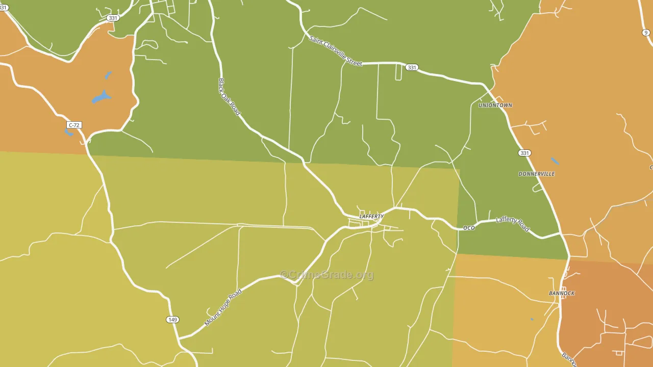 Lafferty, OH Map of Vandalism Rates