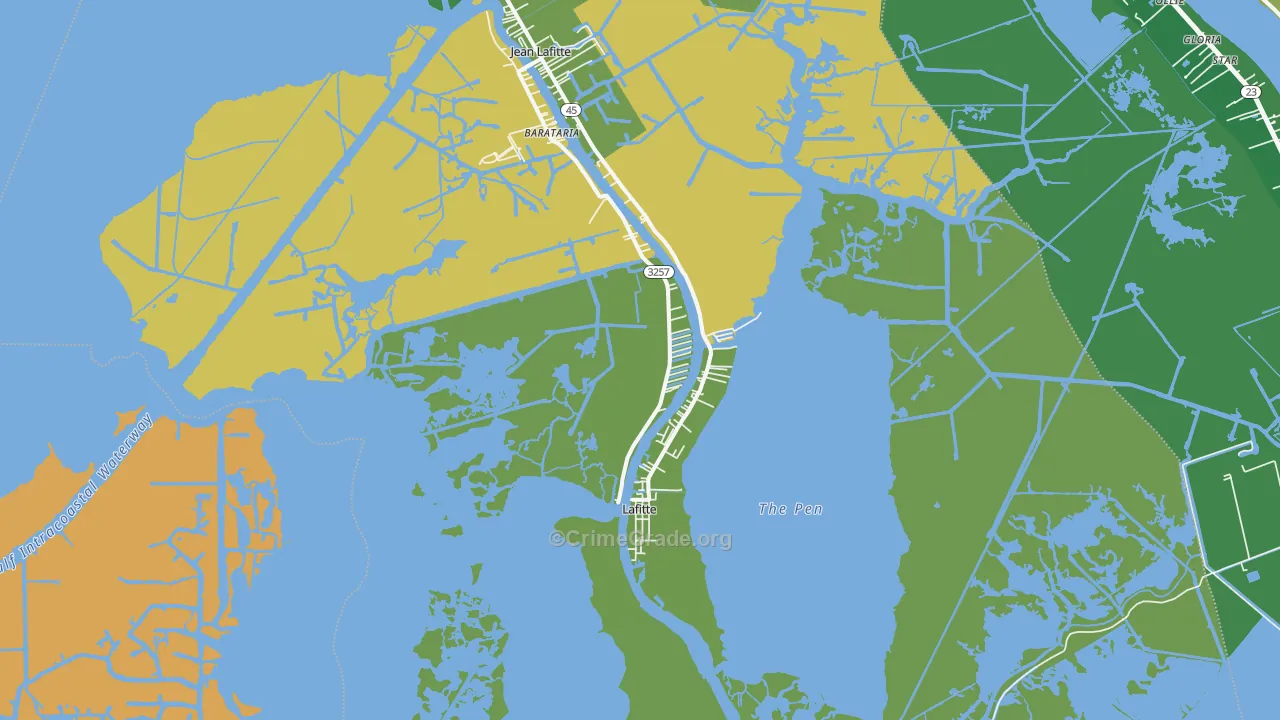 Lafitte, LA Map of Vandalism Rates