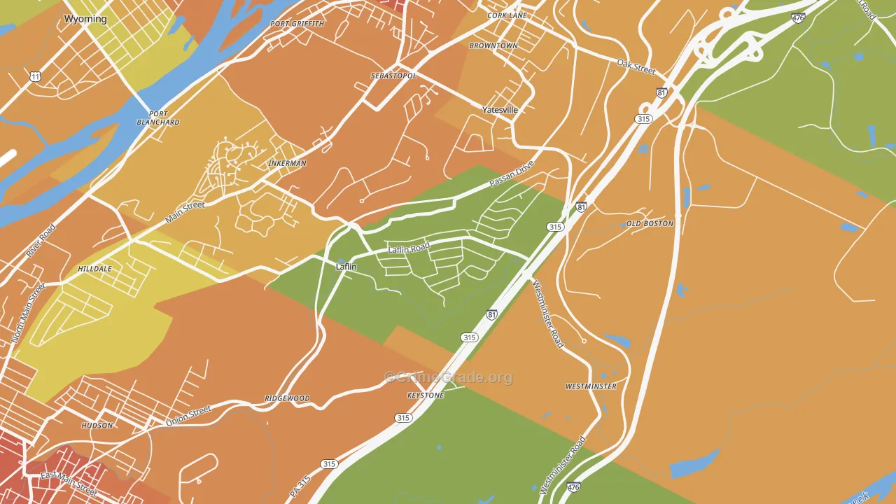 Laflin, PA Map of Vandalism Rates