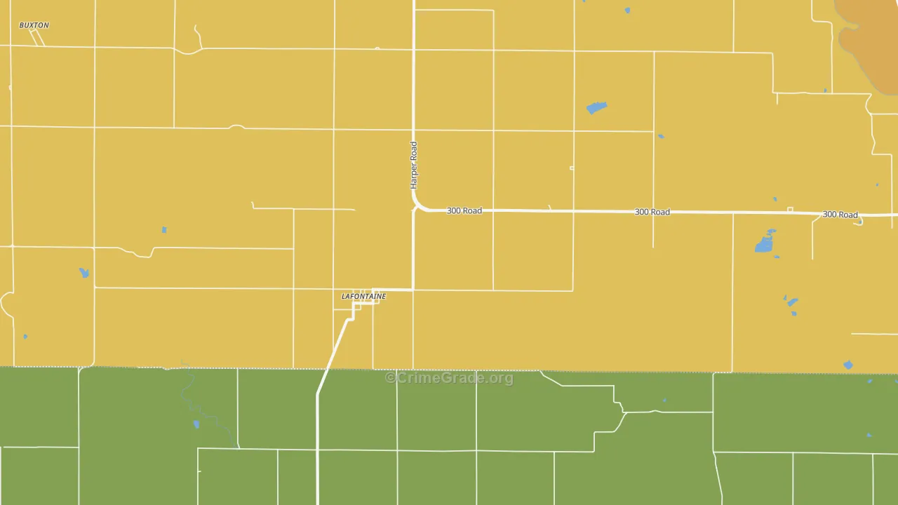 Lafontaine, KS Map of Vandalism Rates