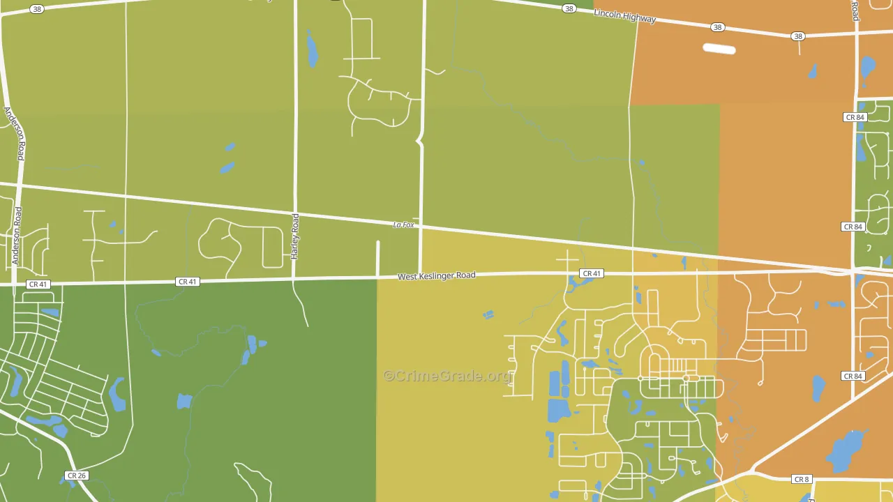 Lafox, IL Map of Vandalism Rates