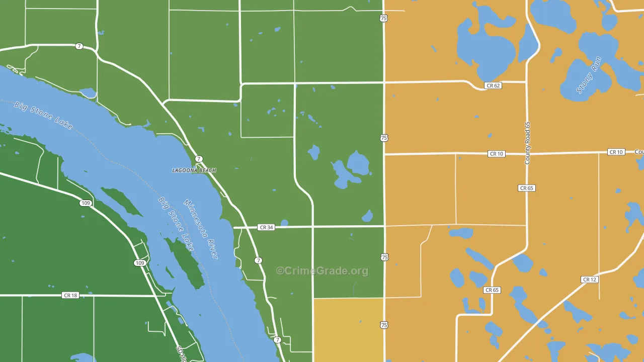 Lagoona Beach, MN Map of Vandalism Rates