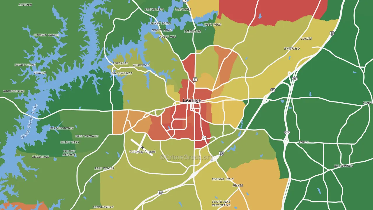 Lagrange, GA Map of Vandalism Rates
