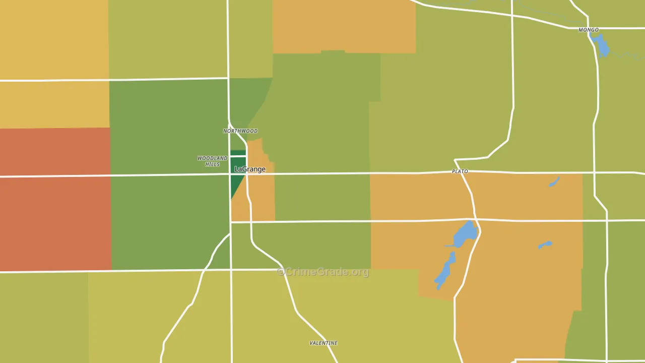 Lagrange, IN Map of Vandalism Rates