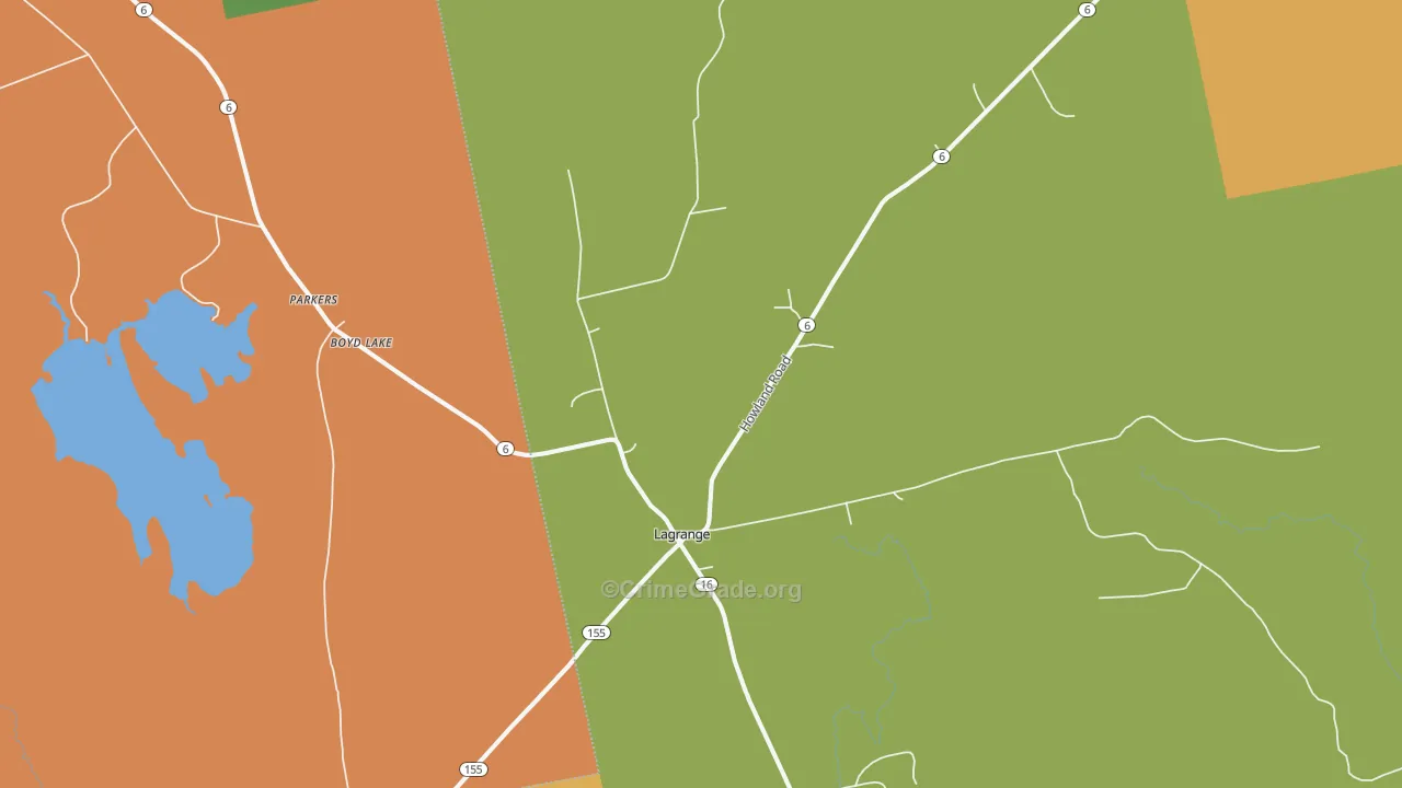 Lagrange, ME Map of Vandalism Rates