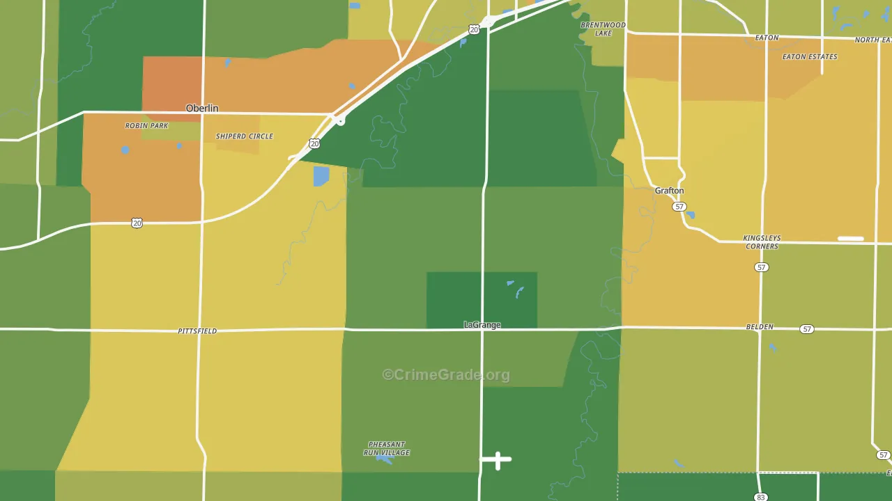 Lagrange, OH Map of Vandalism Rates