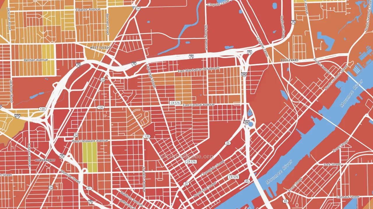 LaGrange, Toledo, OH Map of Vandalism Rates