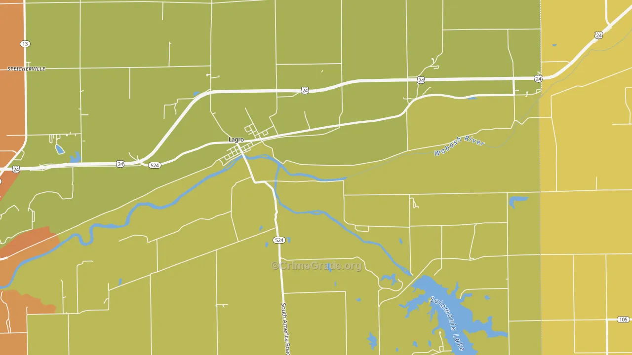 Lagro, IN Map of Vandalism Rates