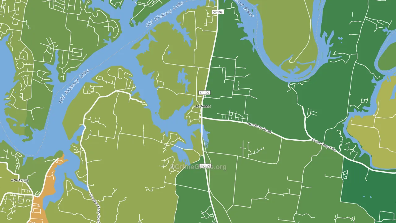 Laguardo, TN Map of Vandalism Rates