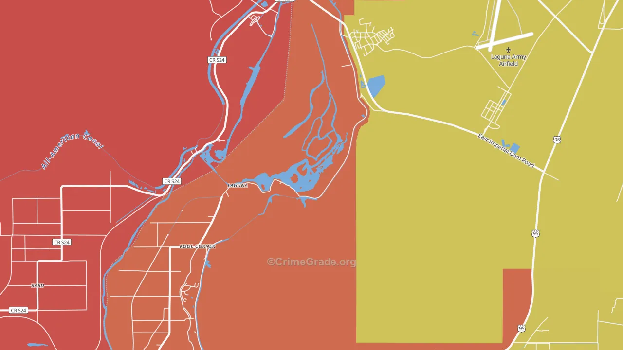 Laguna, AZ Map of Vandalism Rates
