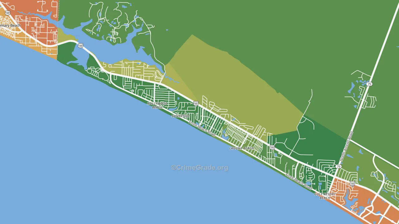 Laguna Beach, FL Map of Vandalism Rates