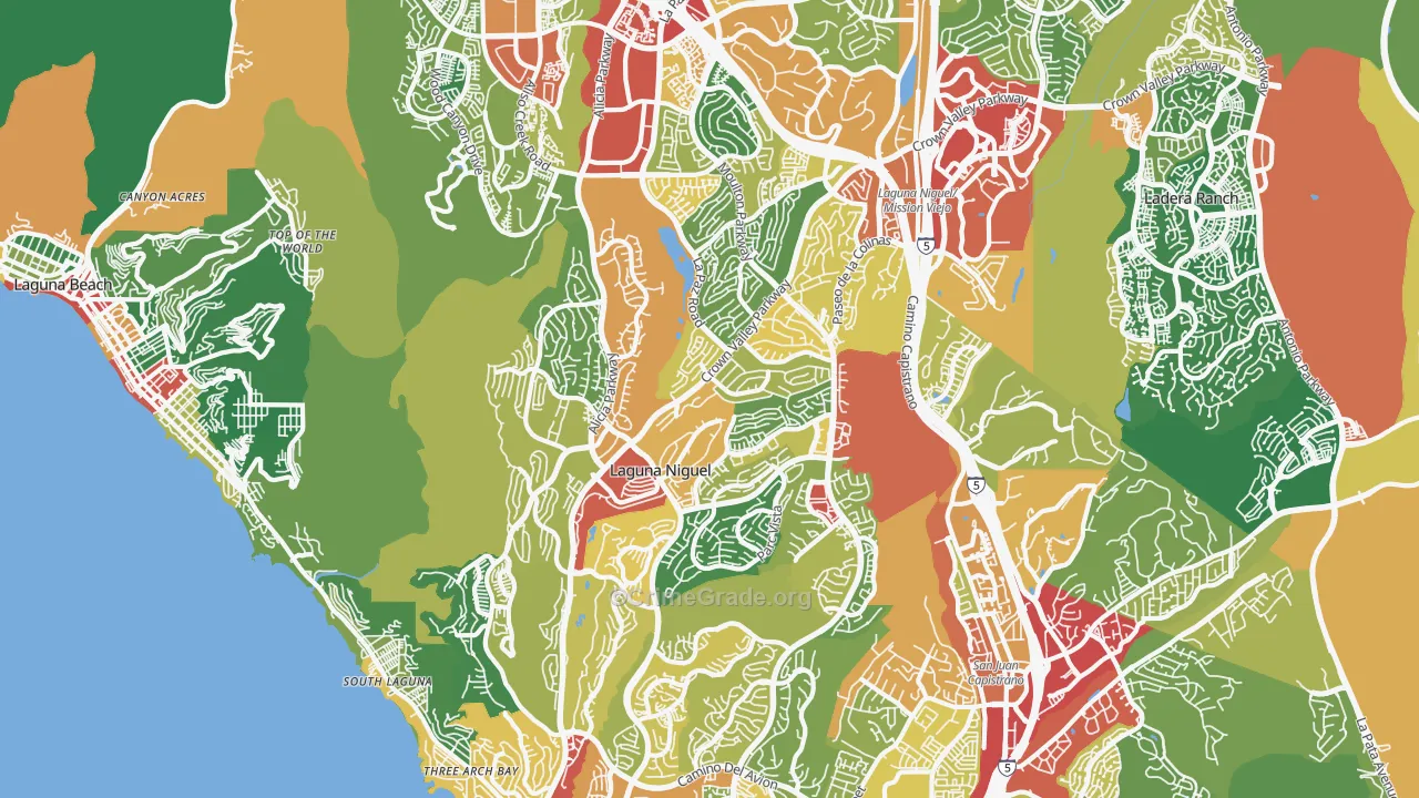 Laguna Niguel, CA Map of Vandalism Rates