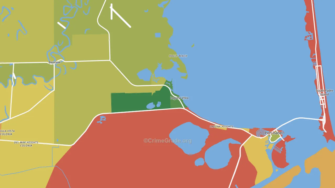 Laguna Vista, TX Map of Vandalism Rates