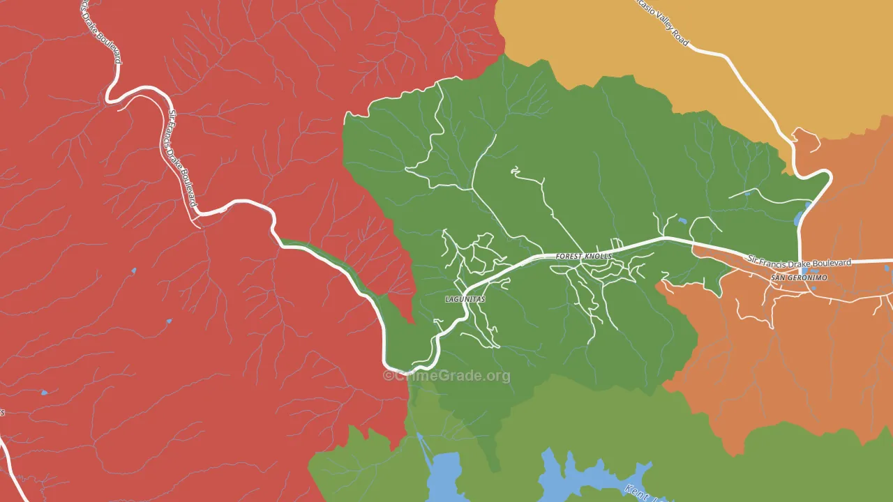 Lagunitas, CA Map of Vandalism Rates