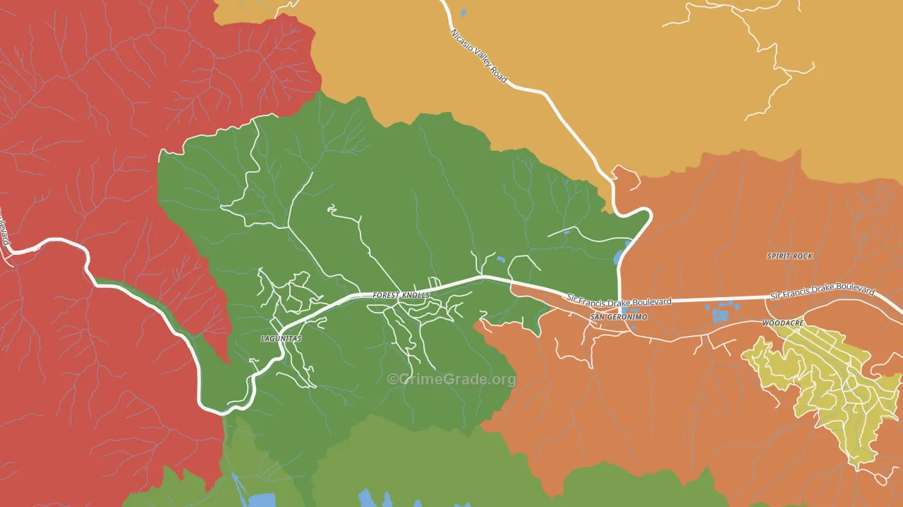 Lagunitas-Forest Knolls, CA Map of Vandalism Rates