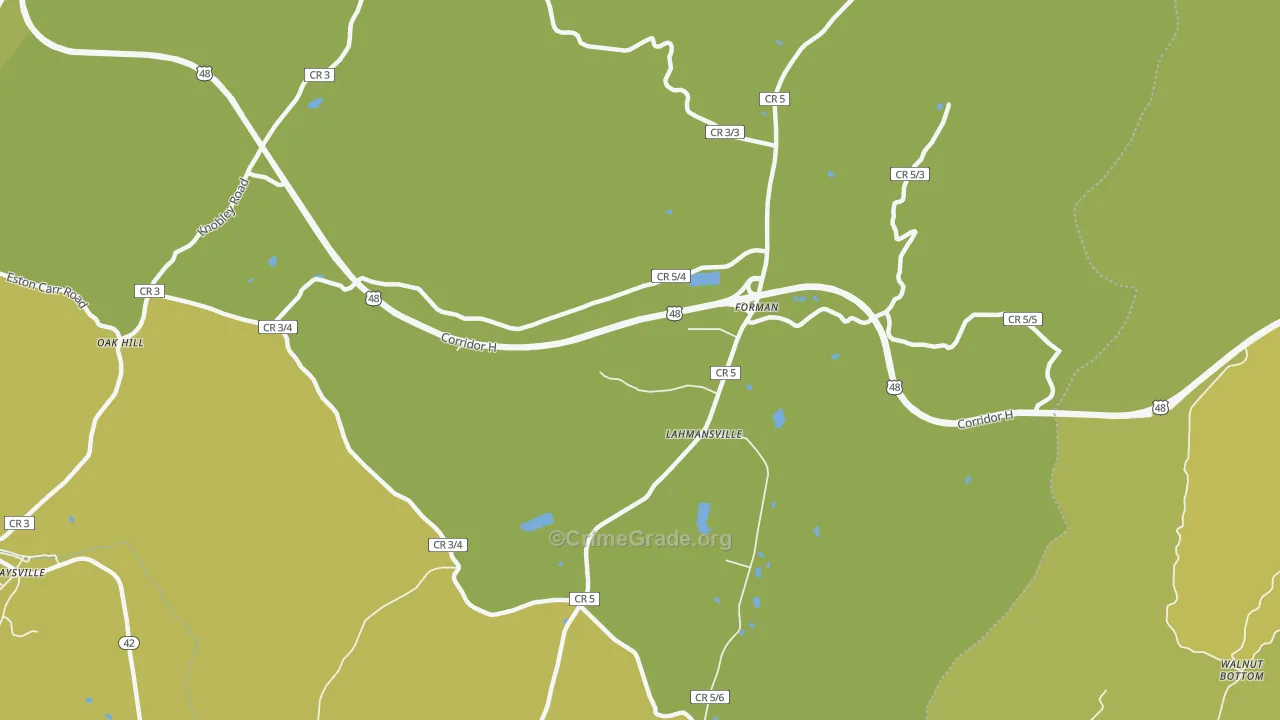 Lahmansville, WV Map of Vandalism Rates