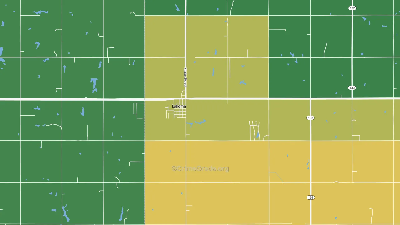 Lahoma, OK Map of Vandalism Rates